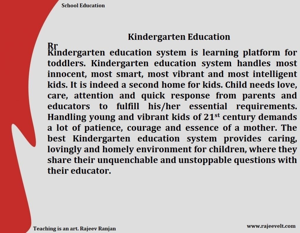 Kindergarten Education System- Rajeevelt