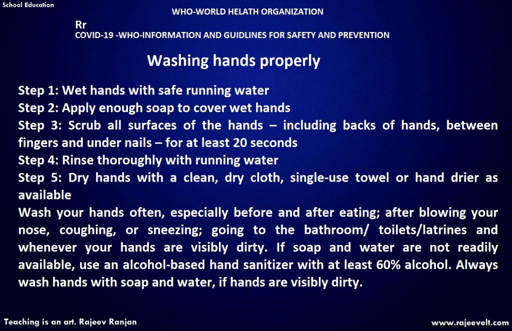 WASHING HANDS WHO UNICEF GUIDELINES