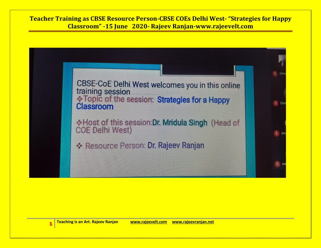 Rajeev Ranjan CBSE Resource Person Online Teacher Training Pic Collage 15 June 2020