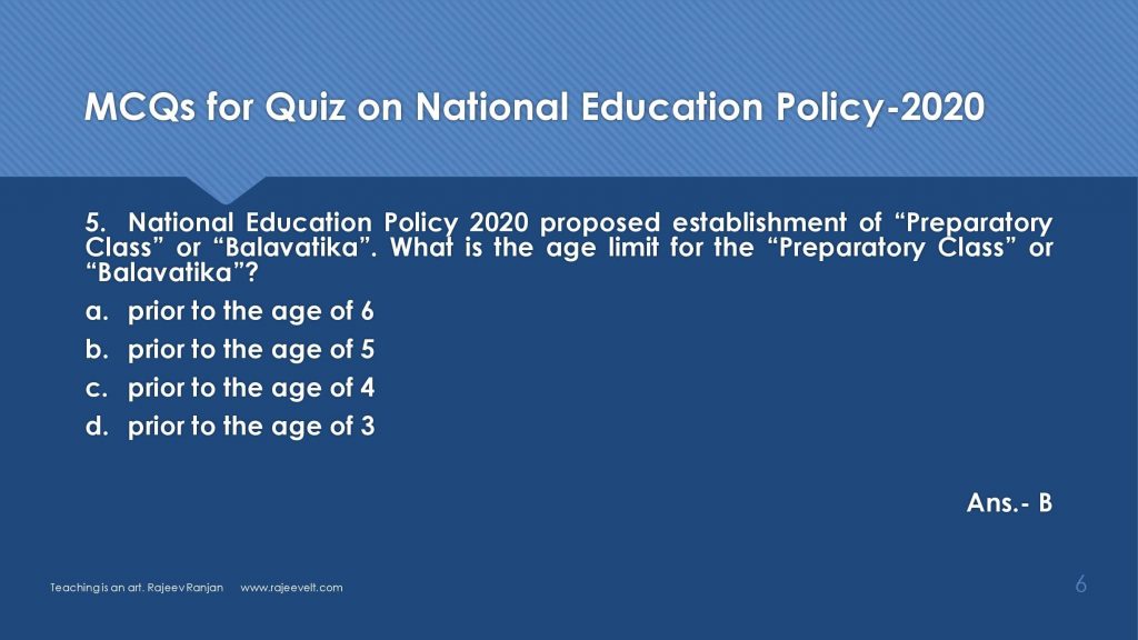 MCQs-FAQs on National Education Policy 2020-Set-3-rajeevelt