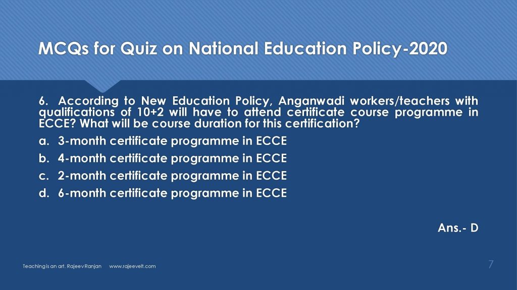 MCQs-FAQs on National Education Policy 2020-Set-3-rajeevelt