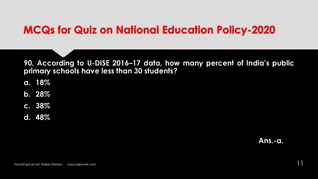 FAQs-MCQs-Multiple Choices Questions on NEP 2020-Rajeevelt