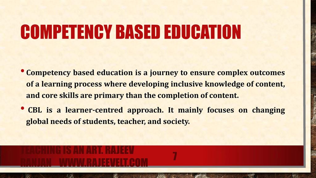 Competency based education-rajeevelt