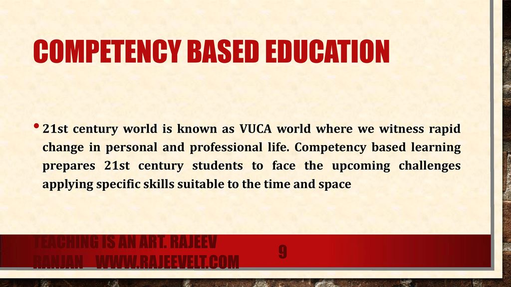 Competency based education-rajeevelt