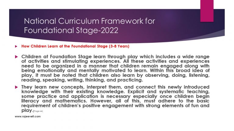 Highlights of National Curriculum Framework-NCF-2022 – School Education ...