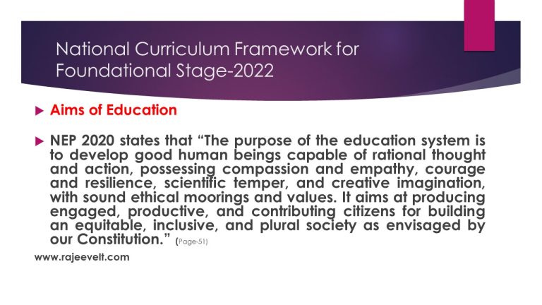 50 Main Points of National Curriculum Framework for Foundational Stage ...