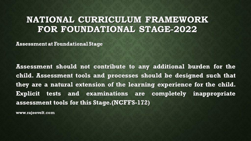Principles of Assessment at Foundational Stage