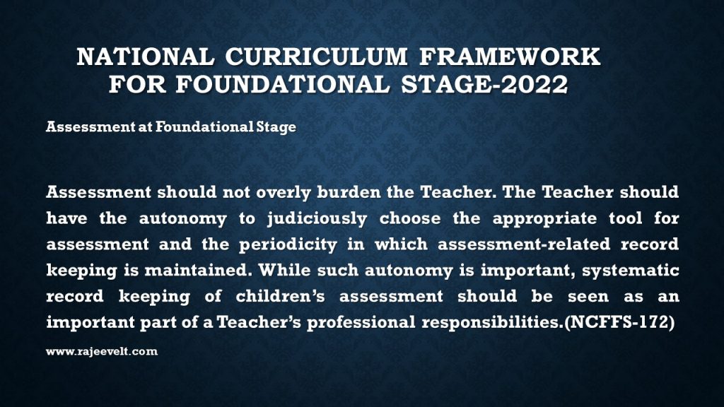 Principles of Assessment at Foundational Stage