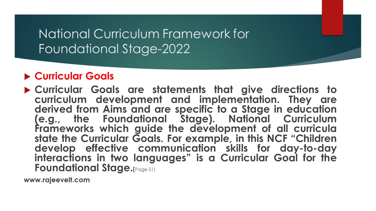 50 Main Points of National Curriculum Framework for Foundational Stage ...