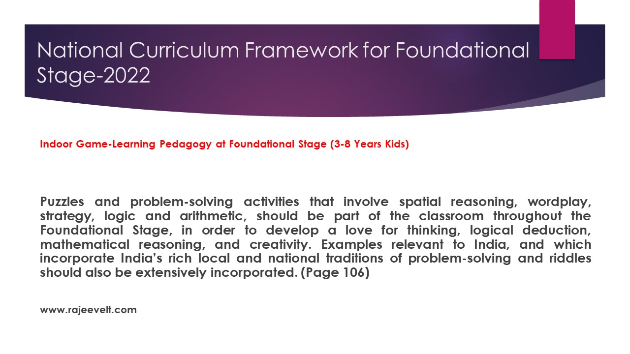 50 Main Points of National Curriculum Framework for Foundational Stage ...