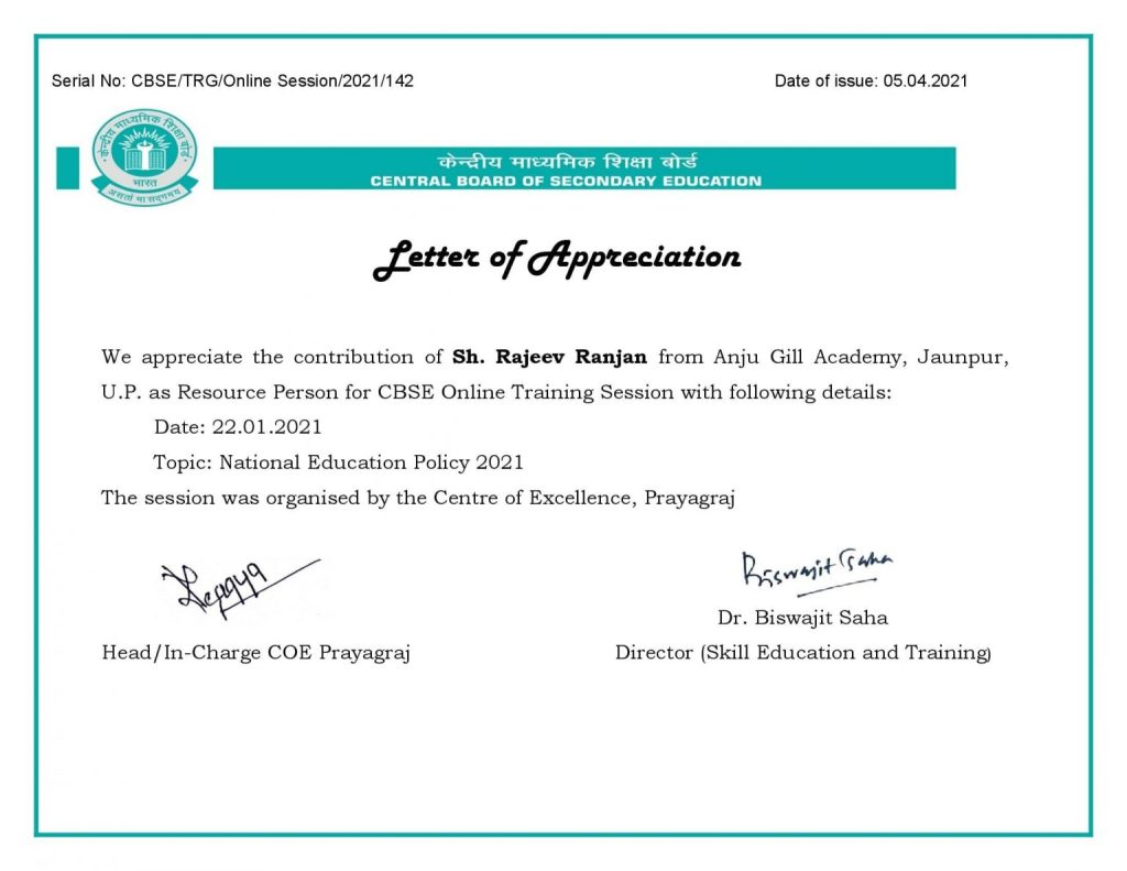 CBSE Resource Person-Teacher Trainer