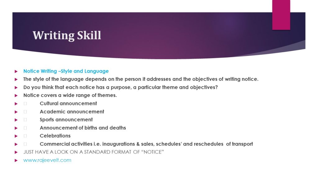 How to Write a Notice – School Education Solutions