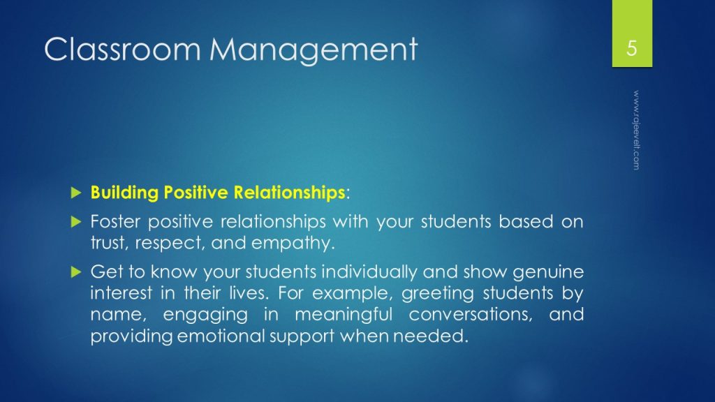 Effective Classroom Management Tips -Rajeevelt