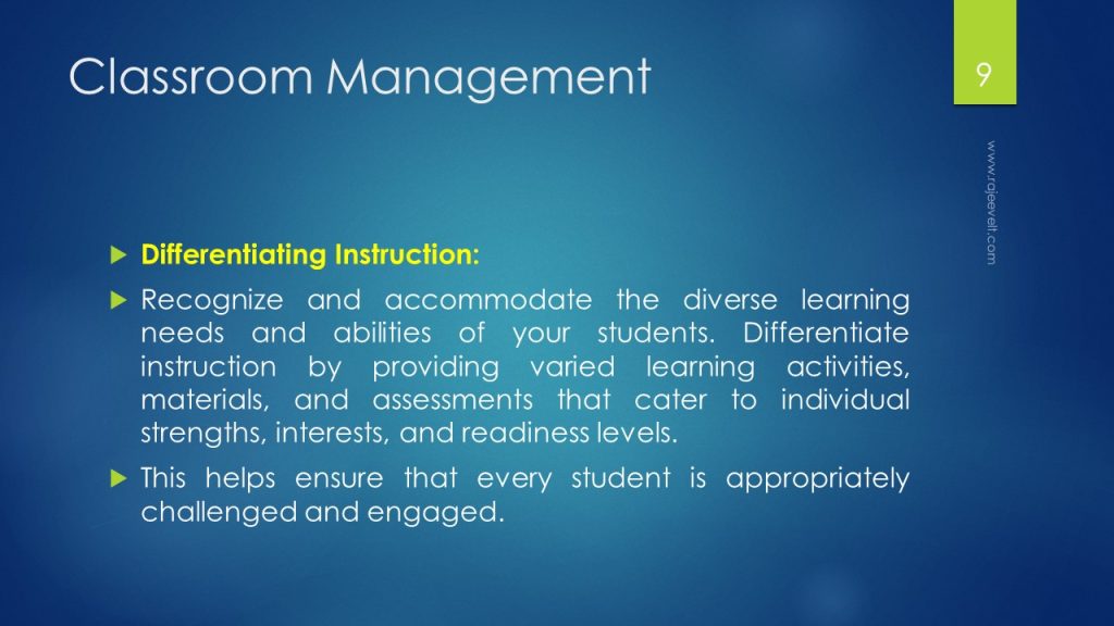 Effective Classroom Management Tips -Rajeevelt