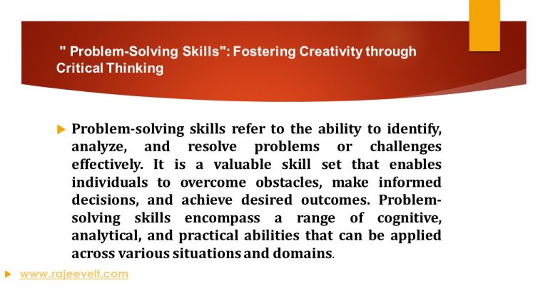 Nine Key aspects of problem-solving skills for 21st Century learners ...